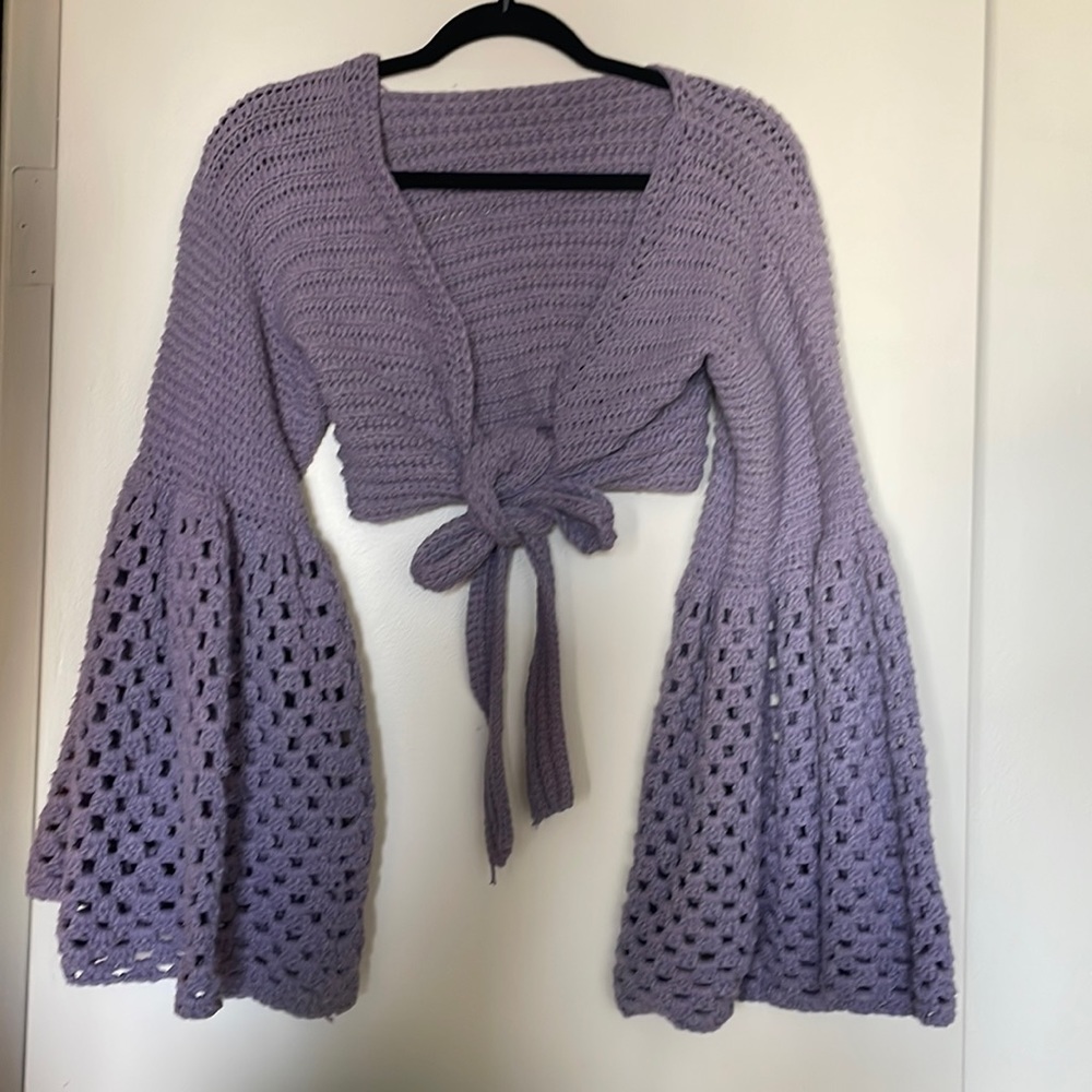 Handmade summer/fall 70s style crochet top